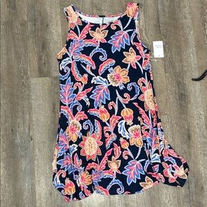 Croft & Barrow Floral Sleeveless Dress - Navy, Red, Orange